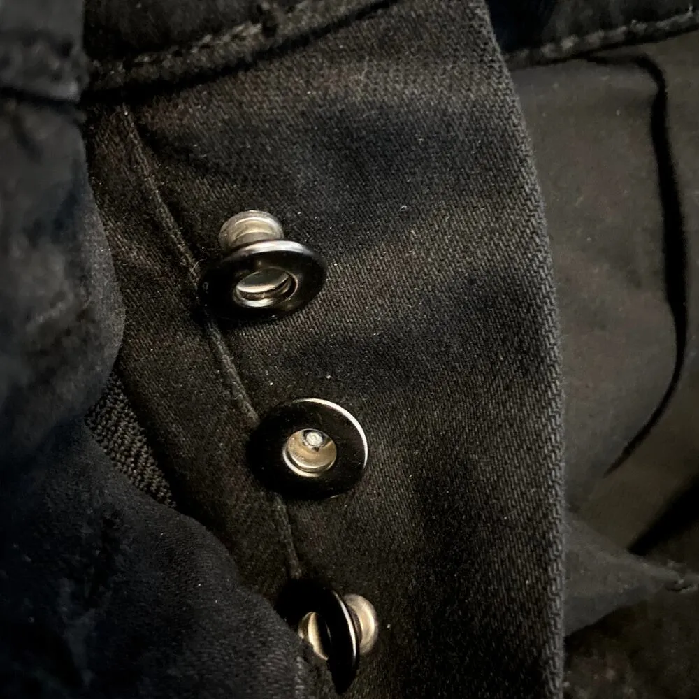 Pistola Nico Into the Void Distressed Mom Jean O Ring Zipper Raw Hem Black 26" - Image 4