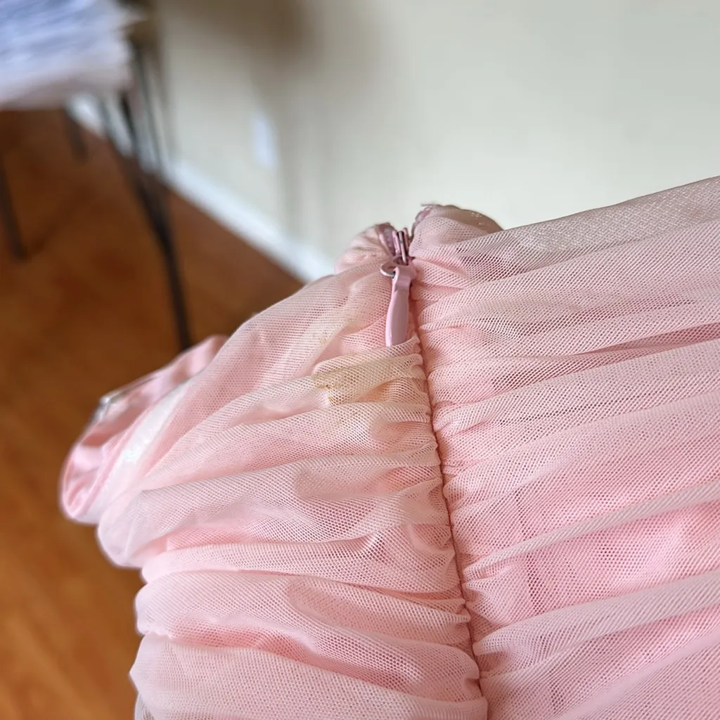 House of CB L D-DD “Sofia” Fairy Pink Mesh Maxi Dress strapless like‎ fornarina - Image 6