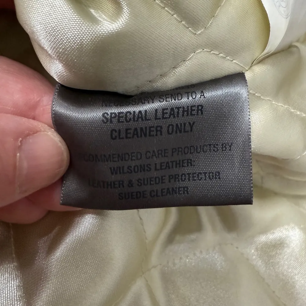 Women's Wilsons Leather Maxima Beige Suede Leather Jacket with Fur Trim - Size S - Image 13