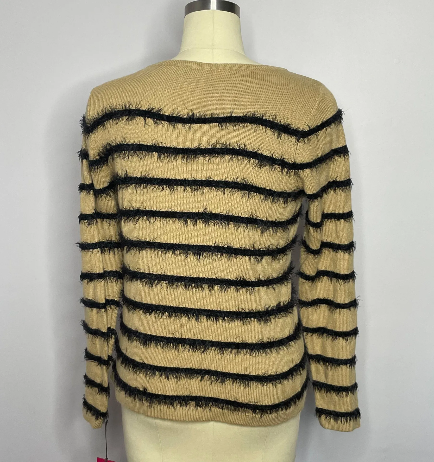 Eyelash Yarn Striped Top M - Image 4