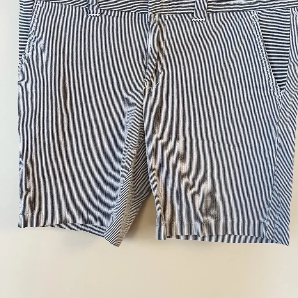 Tommy Hilfiger Striped Blue/White Bermuda Shorts Cotton Blend Size 12 - Image 3