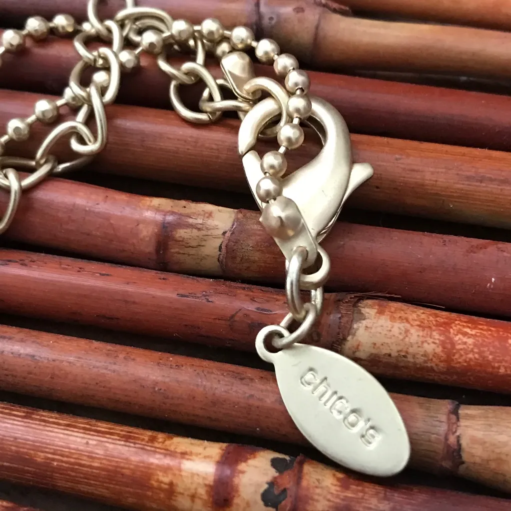 Chico's Chico’s Hammered Gold Tone Round Pendant Necklace - Image 5