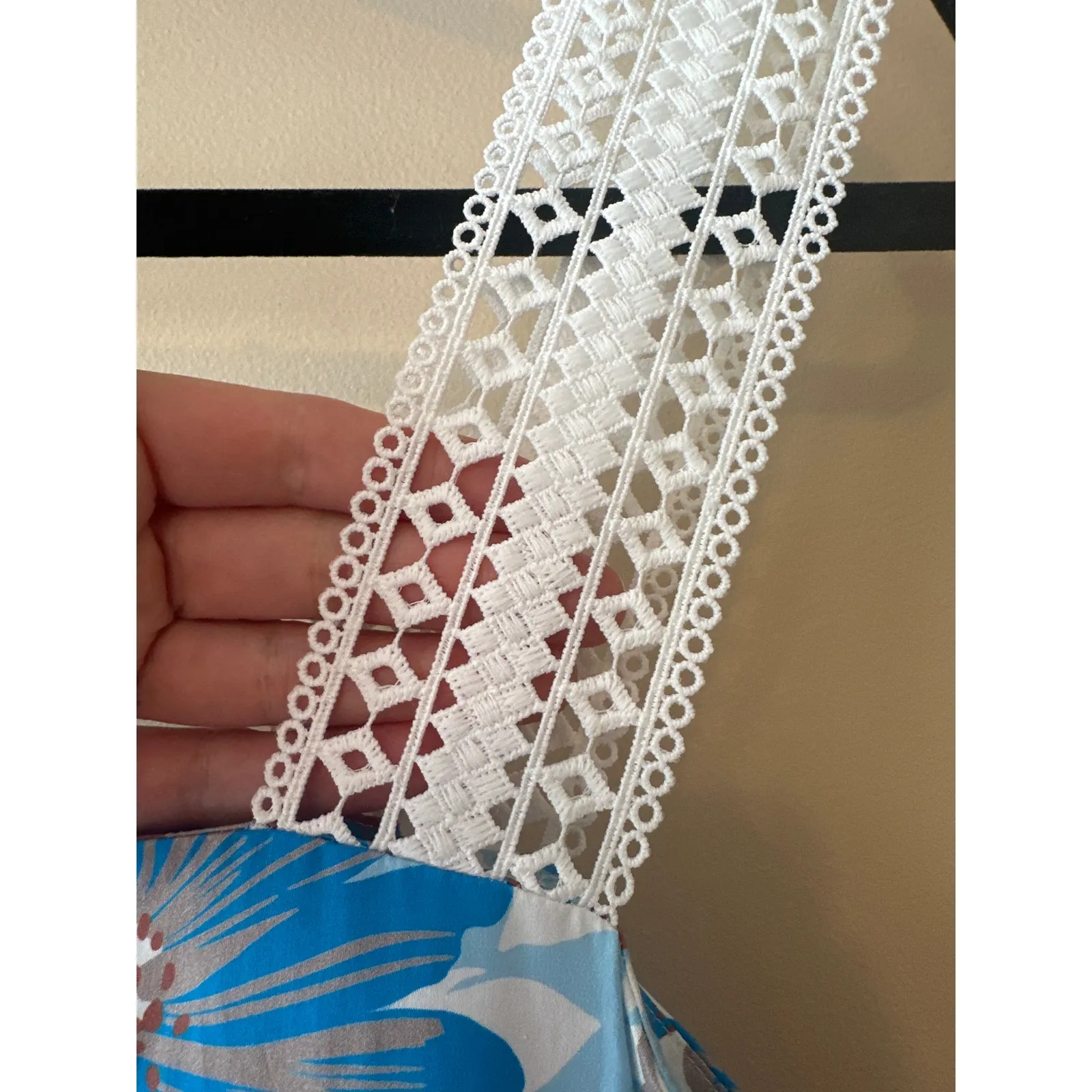 AMUR Yakeira Ruffle Mini Dress Blue Floral Organic Cotton Size 2 - Image 7