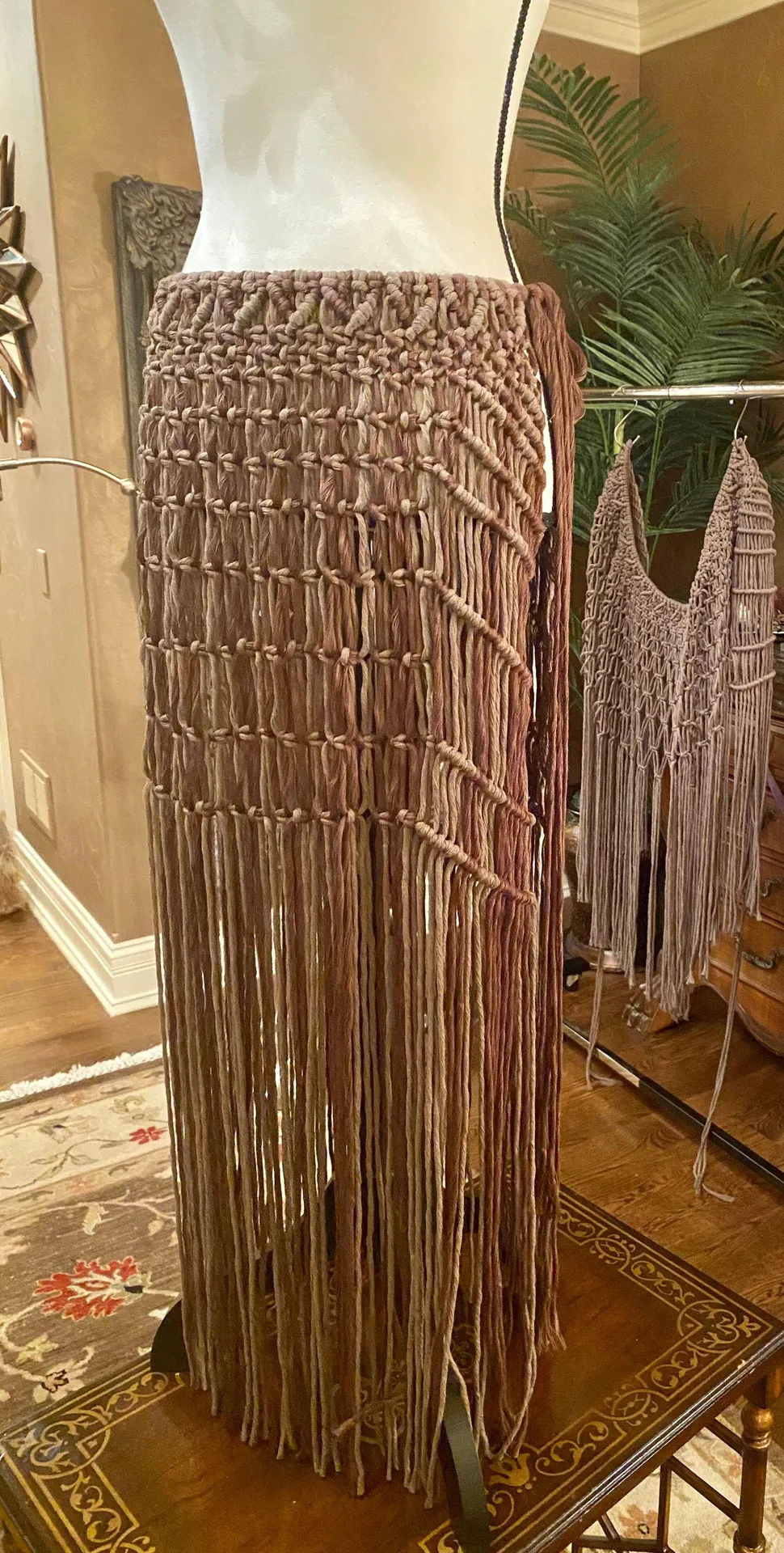 Handmade Macrame Crochet Skirt Unique Small - Image 2