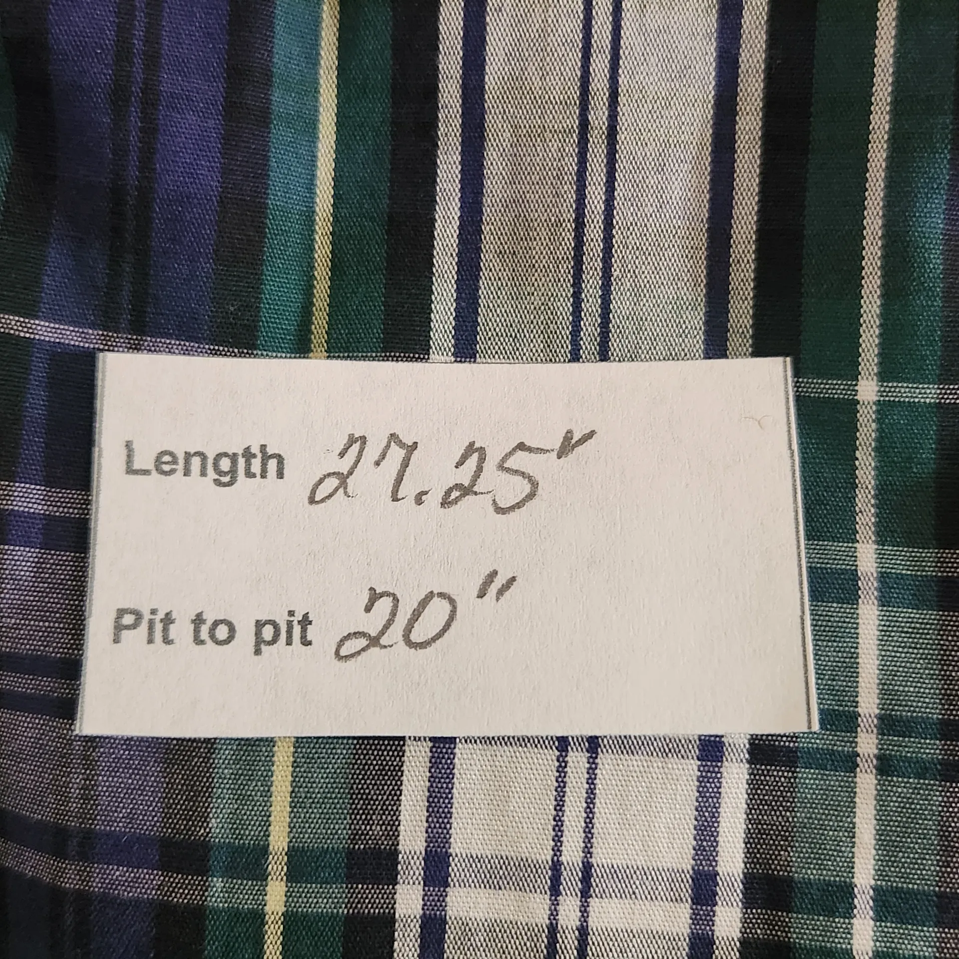 J. Crew Blue and Green Plaid Button-up Shirt Size Medium Blue Plaid Shirt - Image 2