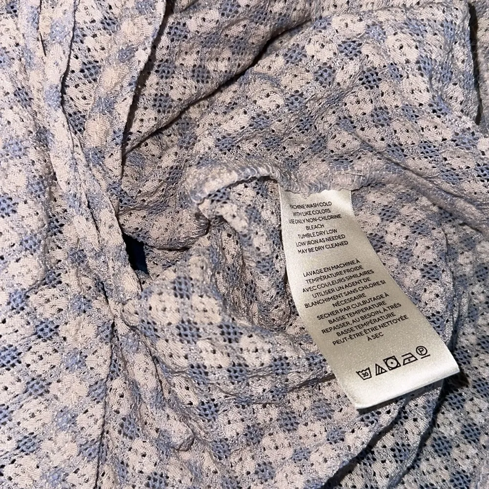 NWOT  Kitty  Puff Sleeve Blouse Gingham Tie Front XL - Image 7