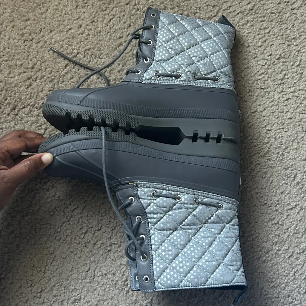 Sperry Quilted Polka Dot Top Sider Boots - Image 2