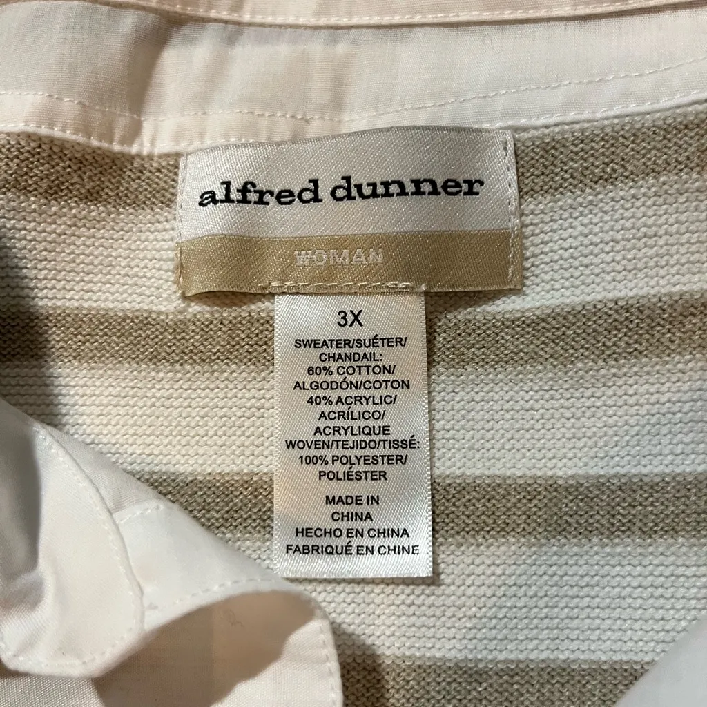 Alfred Dunner
Plus Size 3X Classic Ombre Stripe Two In One Sweater - Image 8