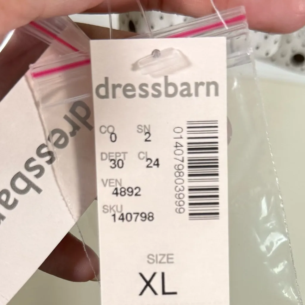 Vintage Polka Dot Blazer Women’s XL Dressbarn Notched Collar Lined Cotton Jacket White - Image 9