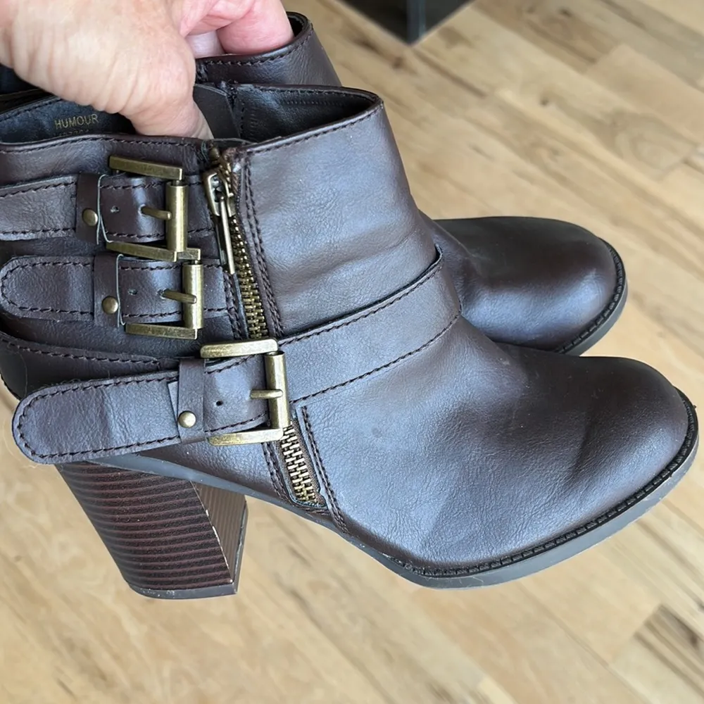 Altard State Ankle Boots Brown Booties Heels Side Zip Womens 6 - Image 4