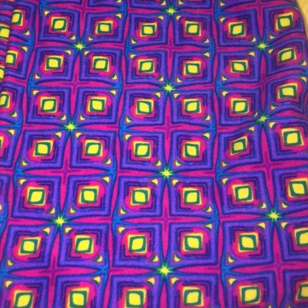 LuLaRoe Size OS Purple Yellow Leggings - Image 2