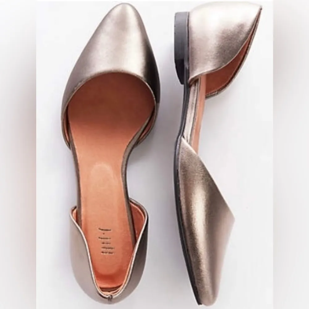 J.Jill Ida D’Orsay Metallic Pewter Flat Size 9.5 Gray - Image 2