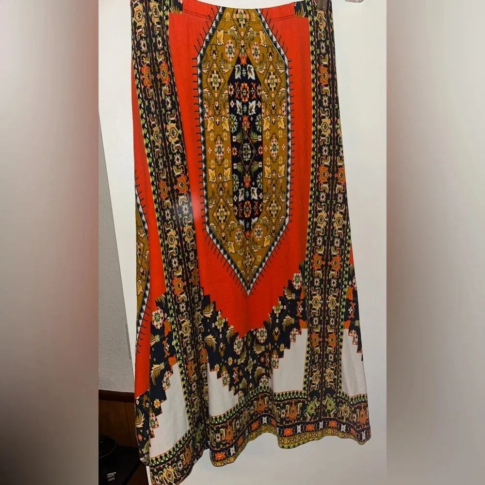 /Anthropologie maxi skirt, size XS.  Boho print elastic waist maxi skirt - Image 2