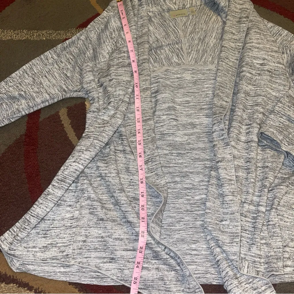 Athleta Gray Open Drape Front Cardigan quarter Sleeve  Women Size medium - Image 7