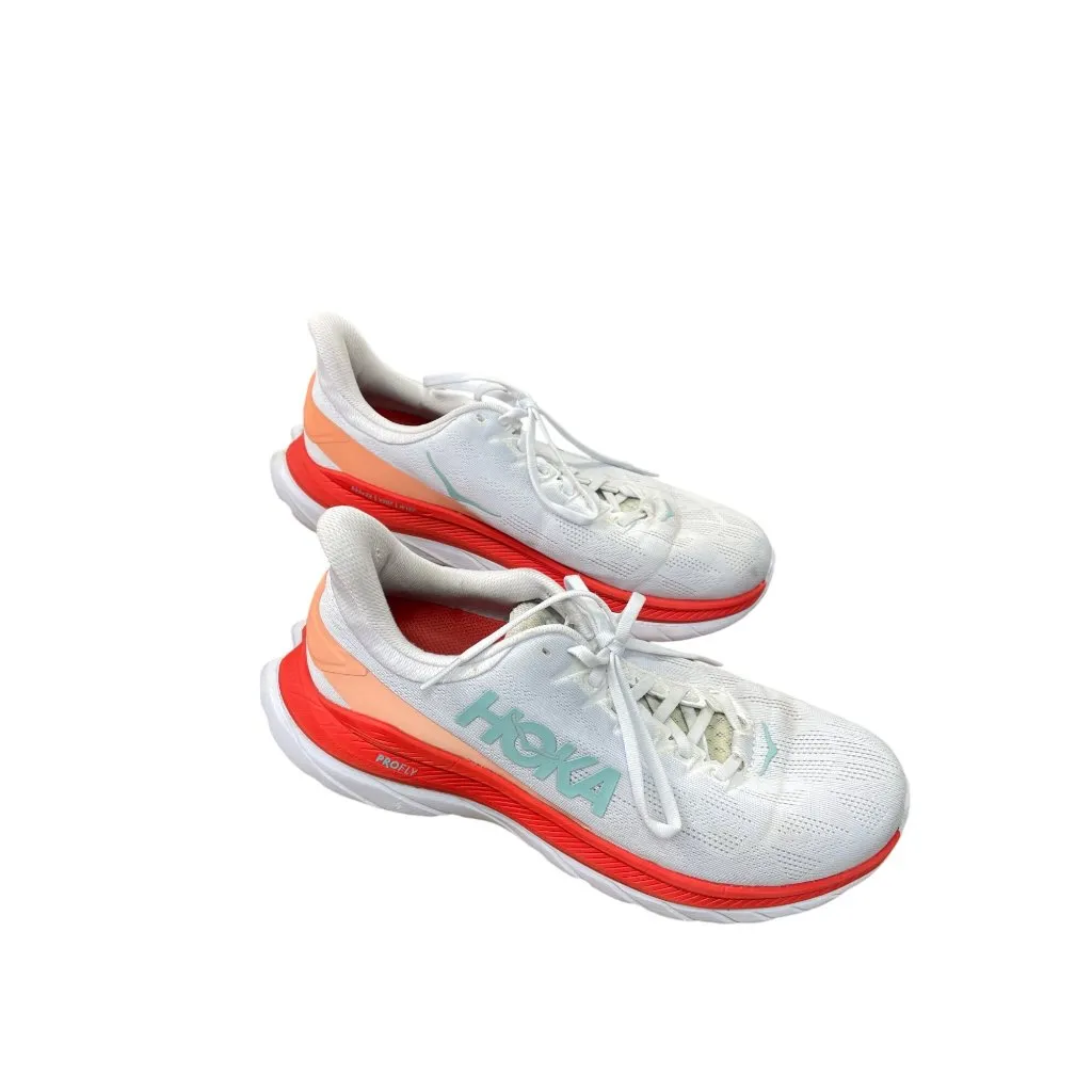 Hoka One One Mach 4 Womens White Red Running Shoes sneakers size 10B sku 8829 - Image 4