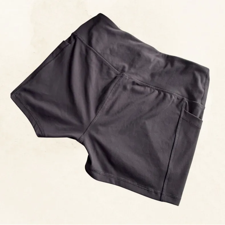 Grey Spandex Athletic Shorts w/ Pocket – 3” Inseam – Size L, Excellent Condition Gray Size L - Image 2