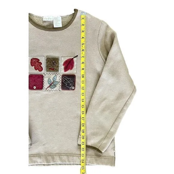 Vintage Bobbie Brooks Sweatshirt Women’s L Brown Grandmacore Fall Leaves Sweater Size L - Image 4