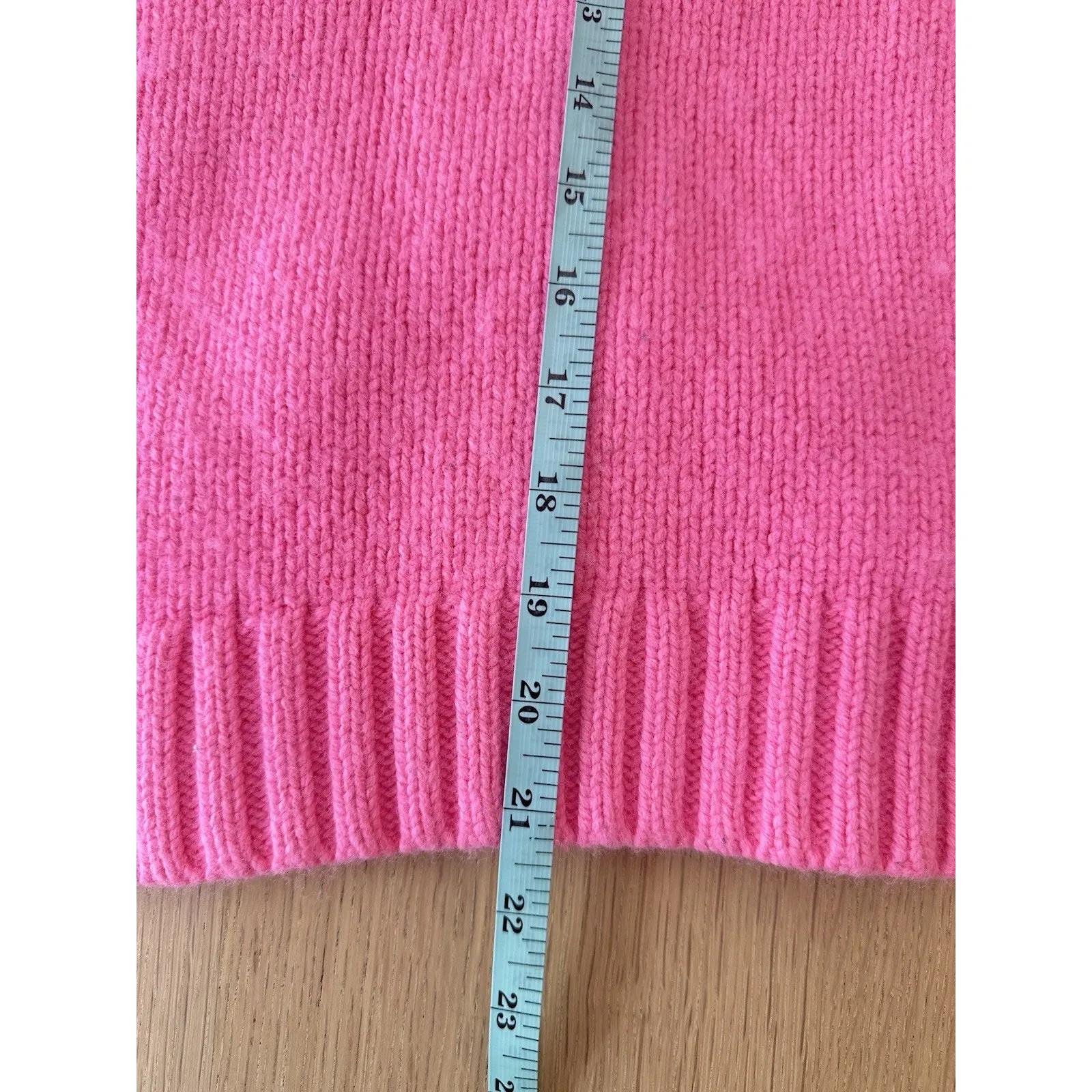 J Crew Fisherman Sweater Womens Large Barbie Pink Cable Knit Wool Blend 2222 - Image 6