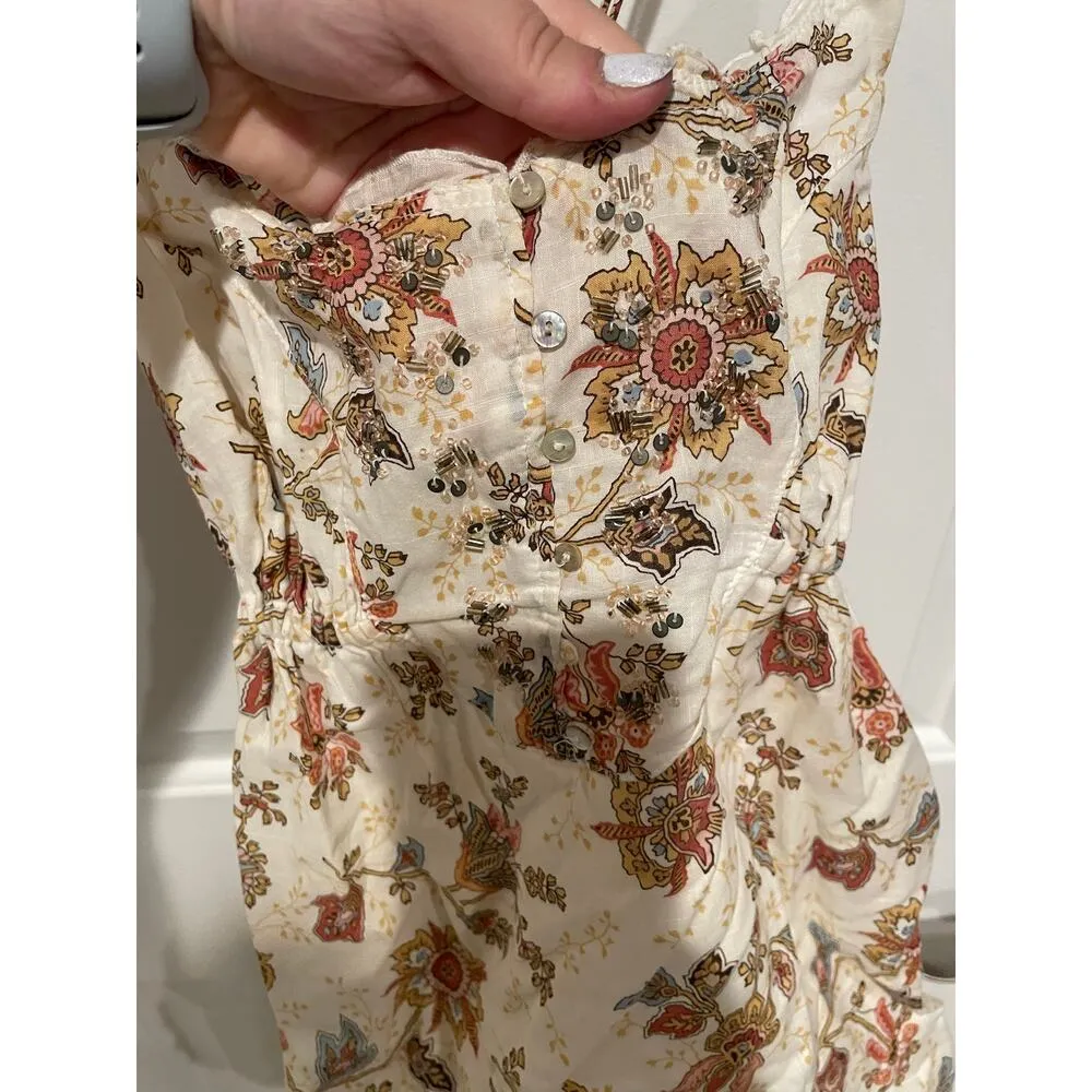 Abercrombie & Fitch vintage floral embellished tank top size Large - Image 4