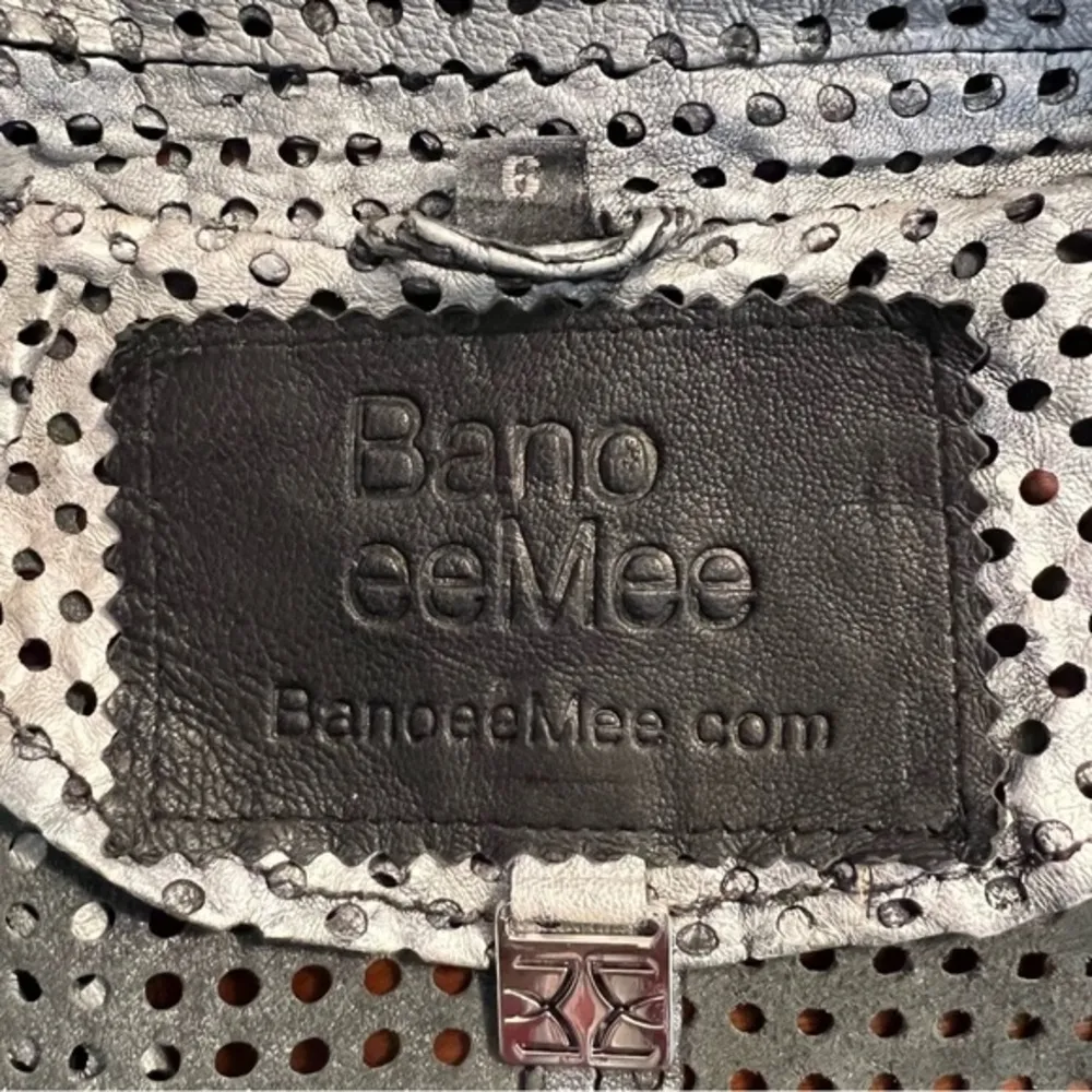 Bano eeMee Jacket Perforated 6 Leather Silver Gray Burnout Lasercut - Image 13