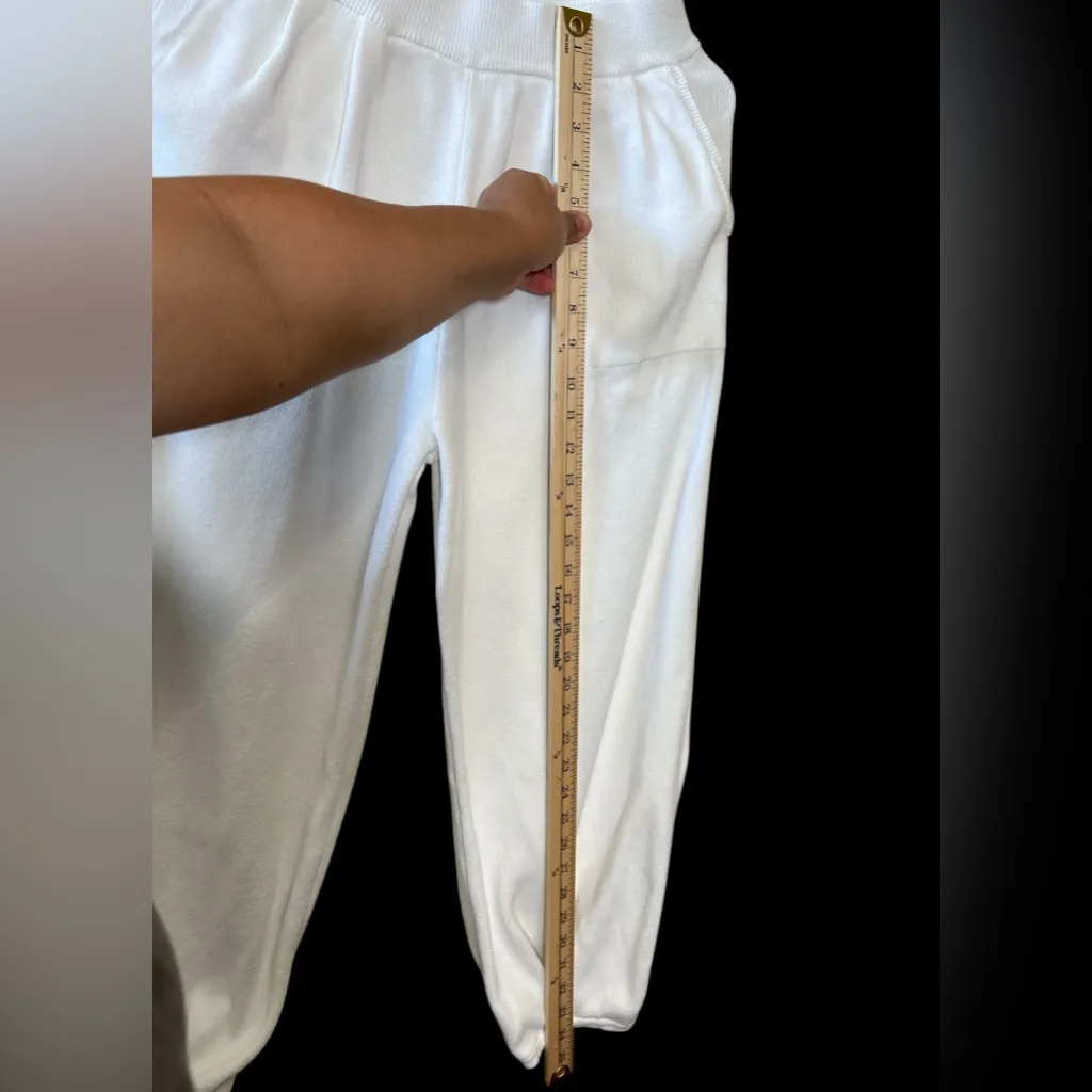 Free People Beach freya knit White Relaxed Joggers,Size M,no tag - Image 6