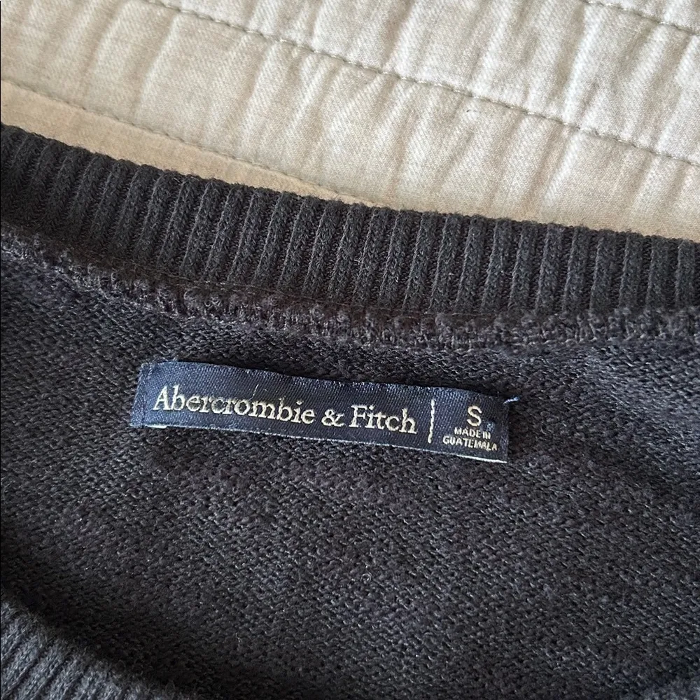 Abercrombie Vtg black cotton blend light sweater long sleeve top oversized S​ - Image 9