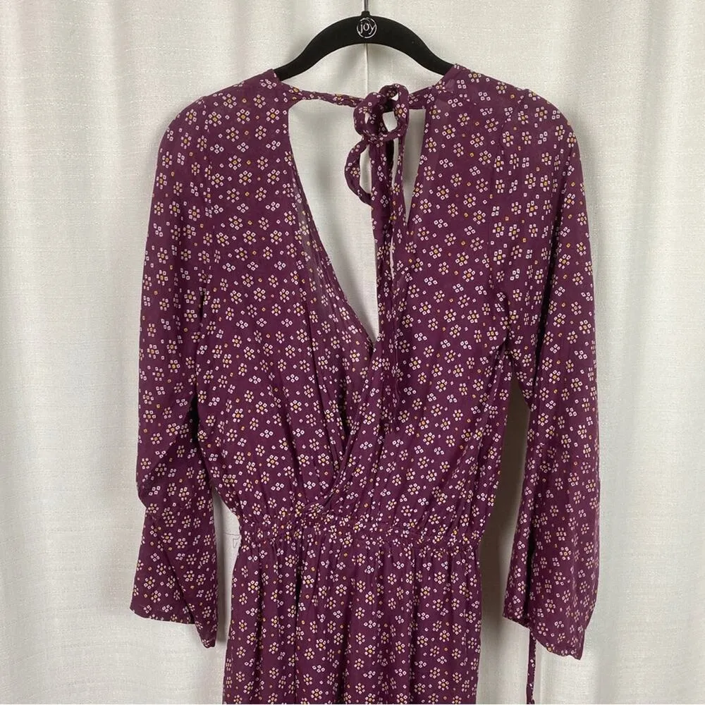 Faithfull The Brand Purple Beshka Floral Sublime Playsuit Romper Sz.2 - Image 13