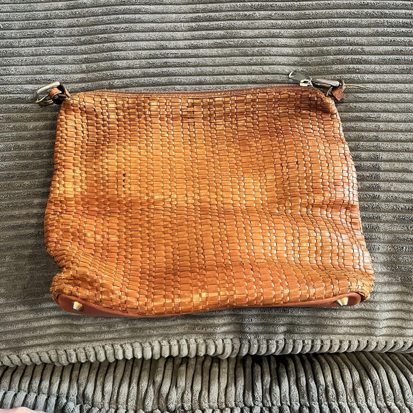 VTG Talbots Brown Genuine Leather Woven Braided Satchel Shoulder basket tote - Image 14