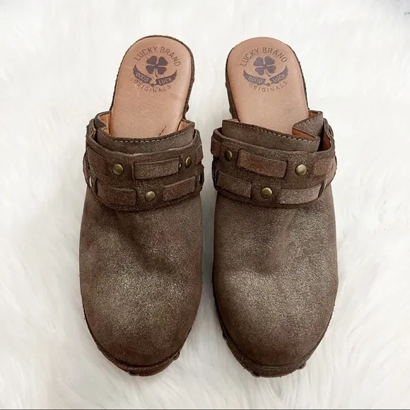 Lucky Brand Leather wood Mali Clogs - Image 2