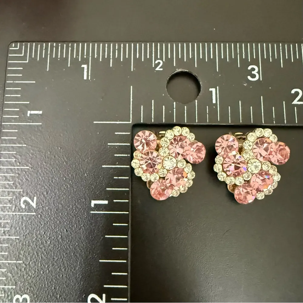 Vintage Unsigned Pink Rhinestones Silver - Image 10