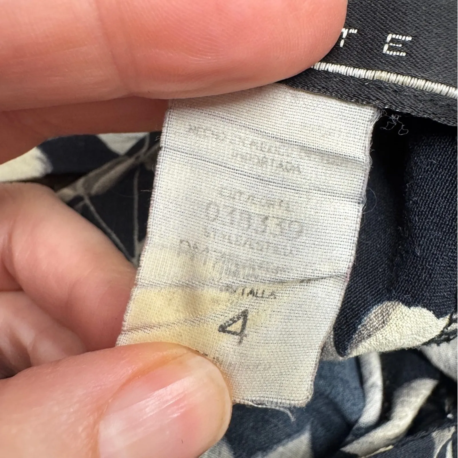 Vintage Black Cream Floral Midi Dress Womens 4 Sleeveless Casual Spring Boho - Image 7