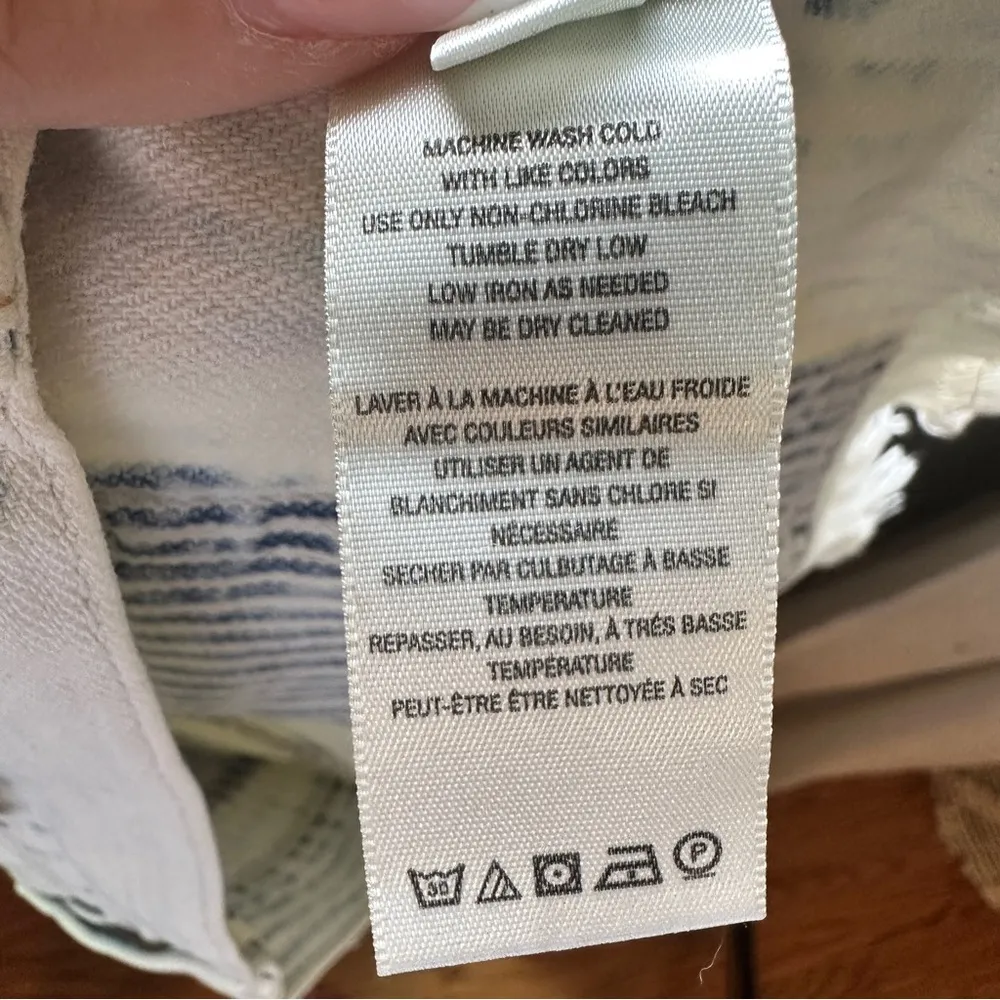 Free People Ivory Comb Distressed High Rise Cutoff Shorts 26 Acid Wash NWT - Image 11