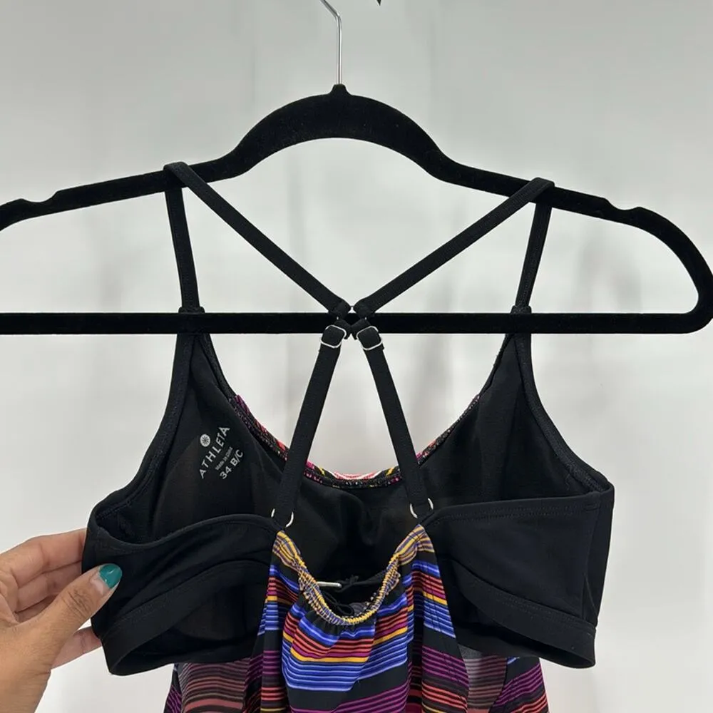 ATHLETA CAPRI STRIPE TANKINI TOP MULTI COLOR SIZE 34B/C swim vacation lake - Image 5