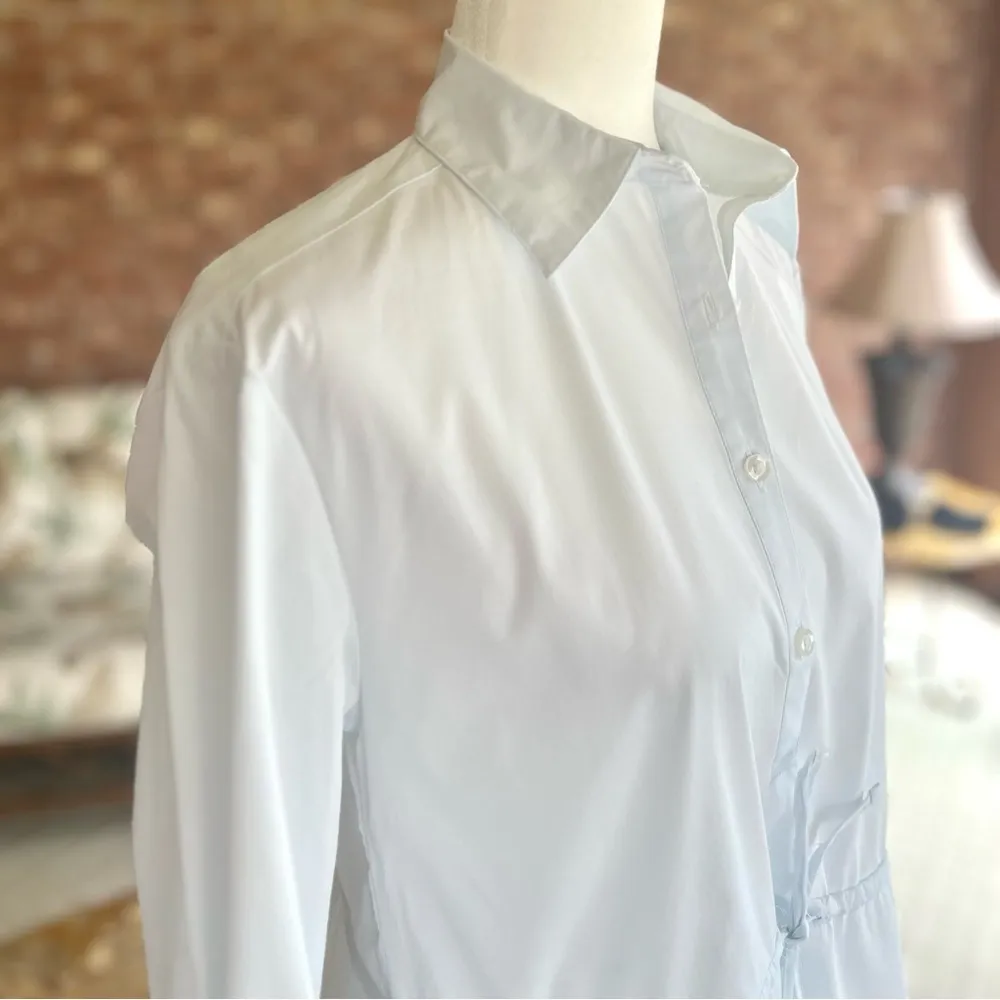 Textile Elizabeth and James Pale Blue Belted Flared Mini Shirtdress Dress NEW XS - Image 14