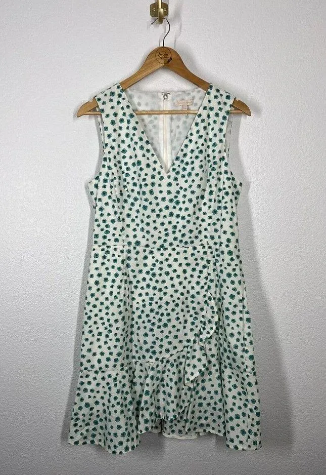 Rebecca Taylor Emerald Daisy Print Ruffle Hem Dress - Image 3