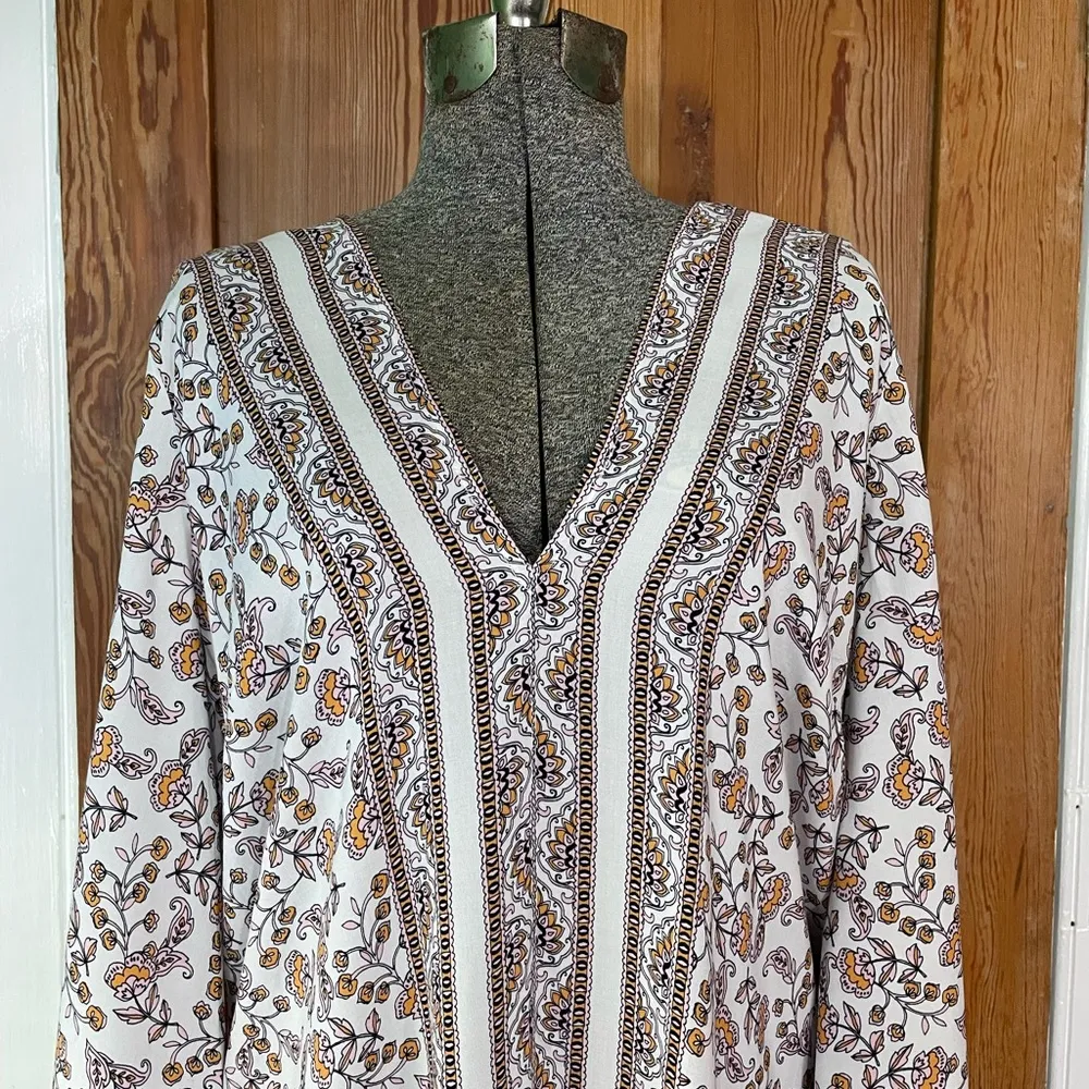 Shoshanna Swimwear Lightweight Floral Boho Coverup Kaftan Dress  - Size Large - Image 2