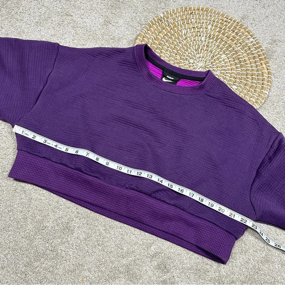Nike Sportswear City Ready Fleece Cropped Crew Sweatshirt Purple Size SP - Image 16