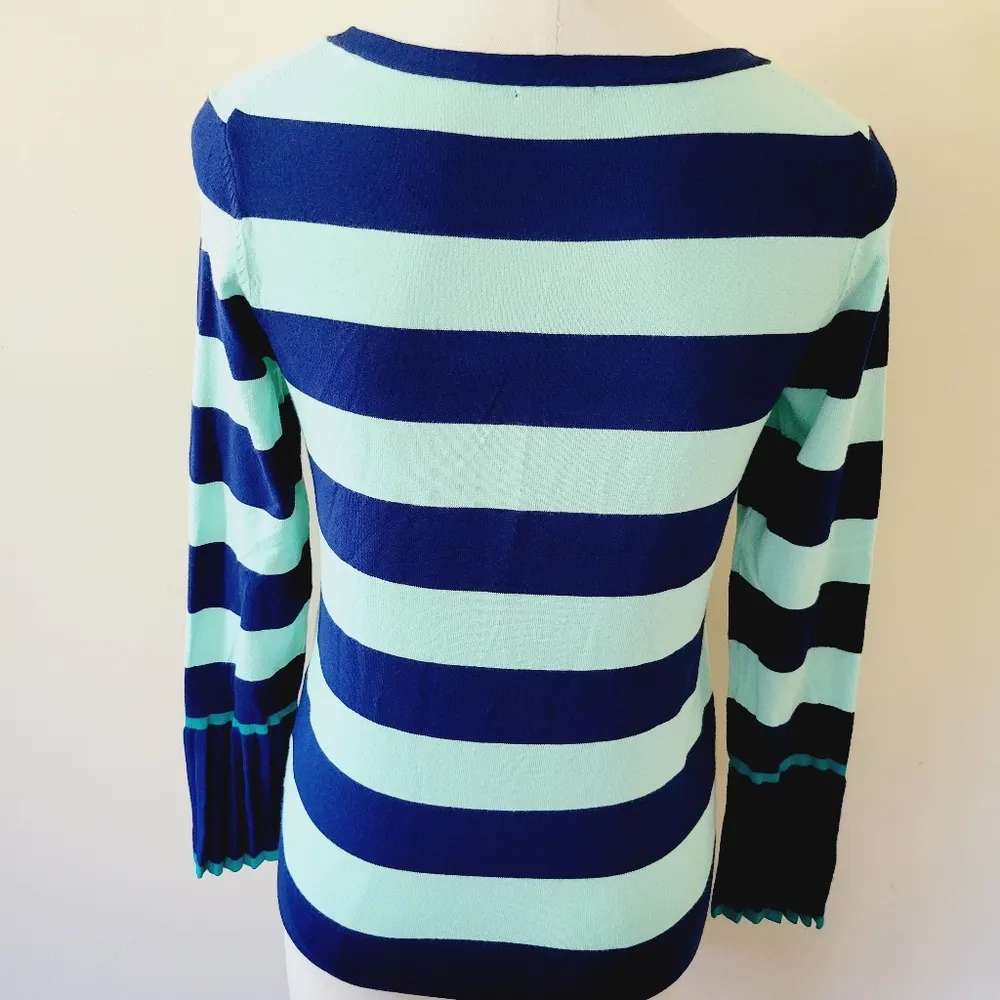 Talbots striped tipped cuff crewneck sweater size xs - Image 7