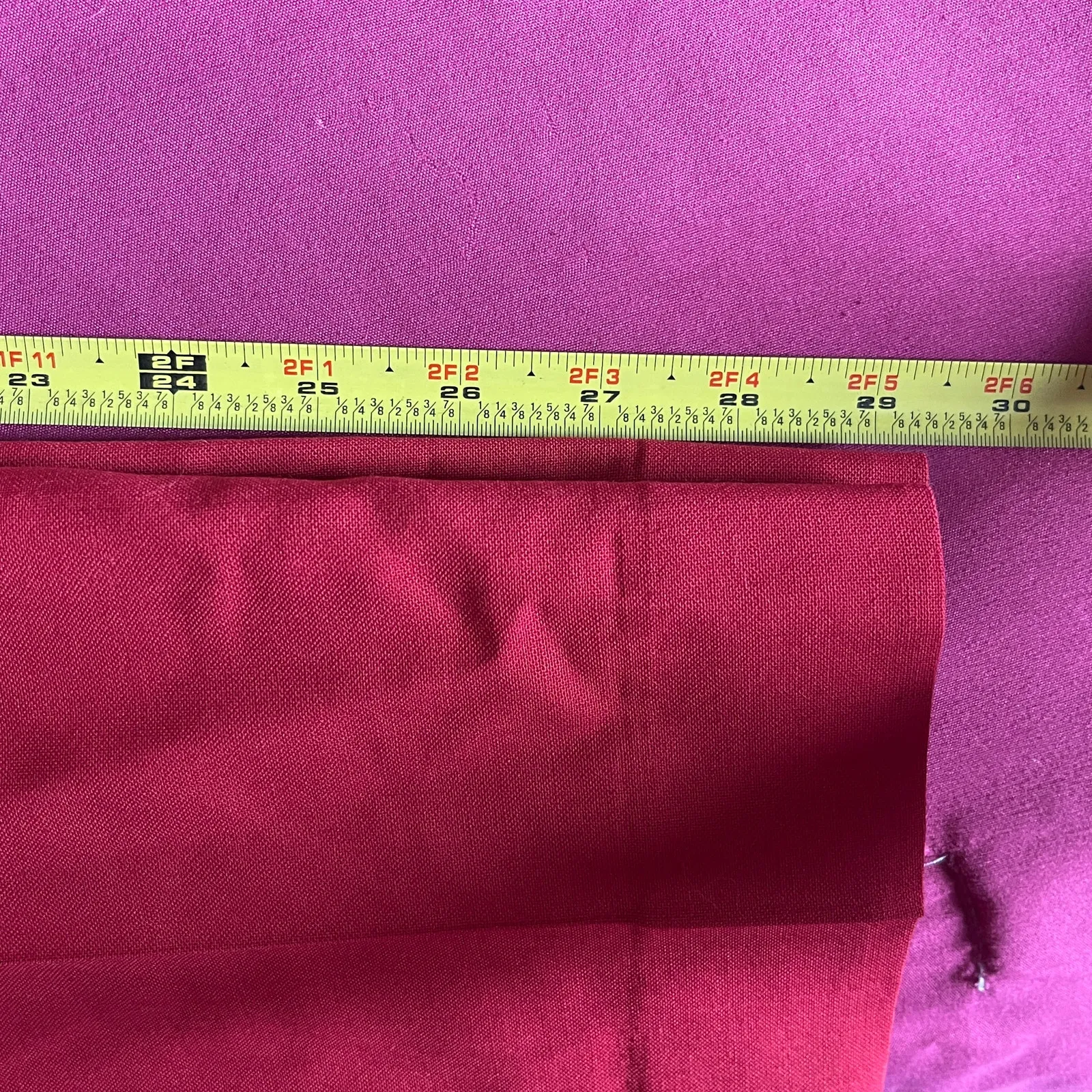 Paul Smith Women's Red Straight Slim Leg Trouser Pants Pink Trim Size 32 - Image 6