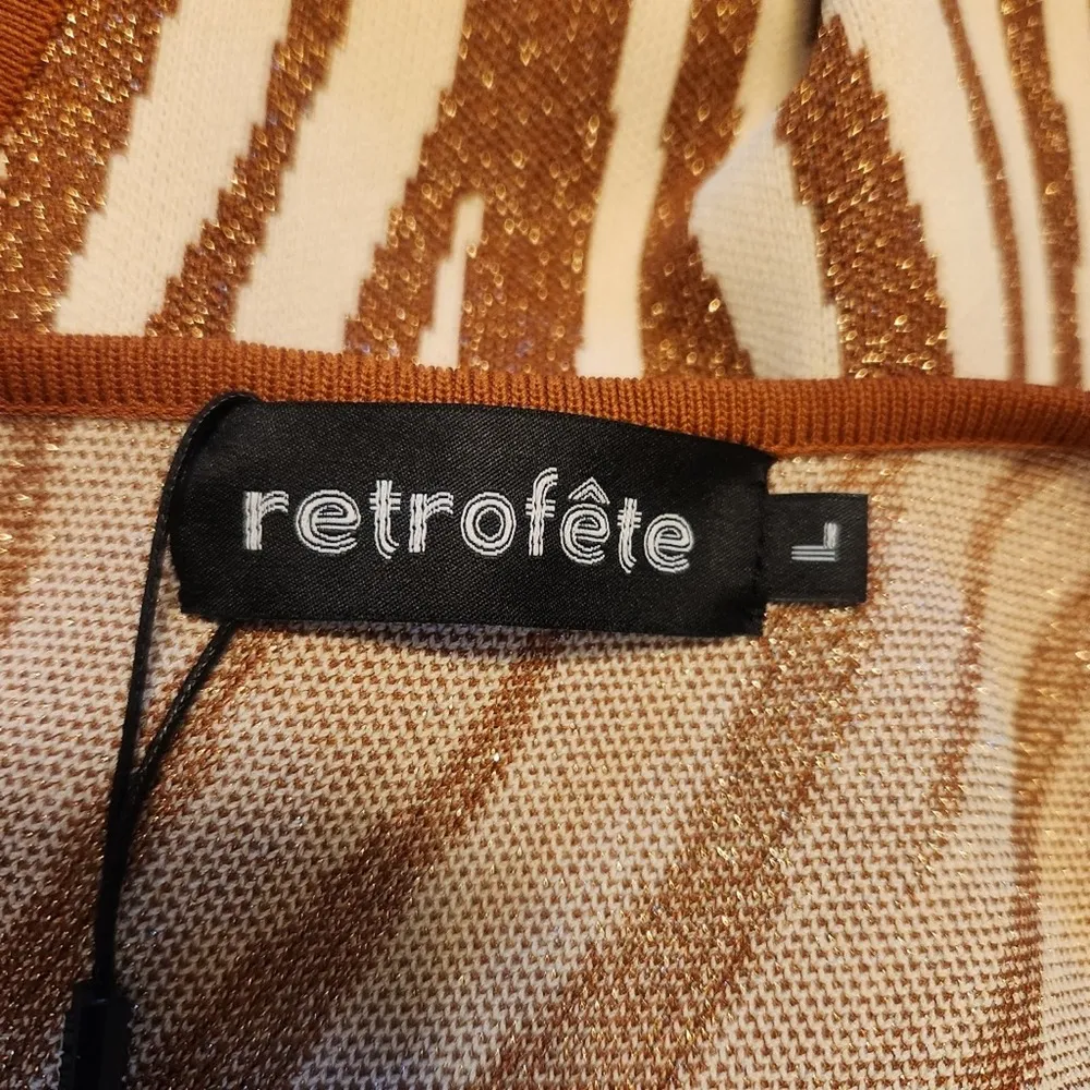 Retrofete Dimi Dress in Brown Zebra Size Large NWT Cutout Sleeveless Mini - Image 9