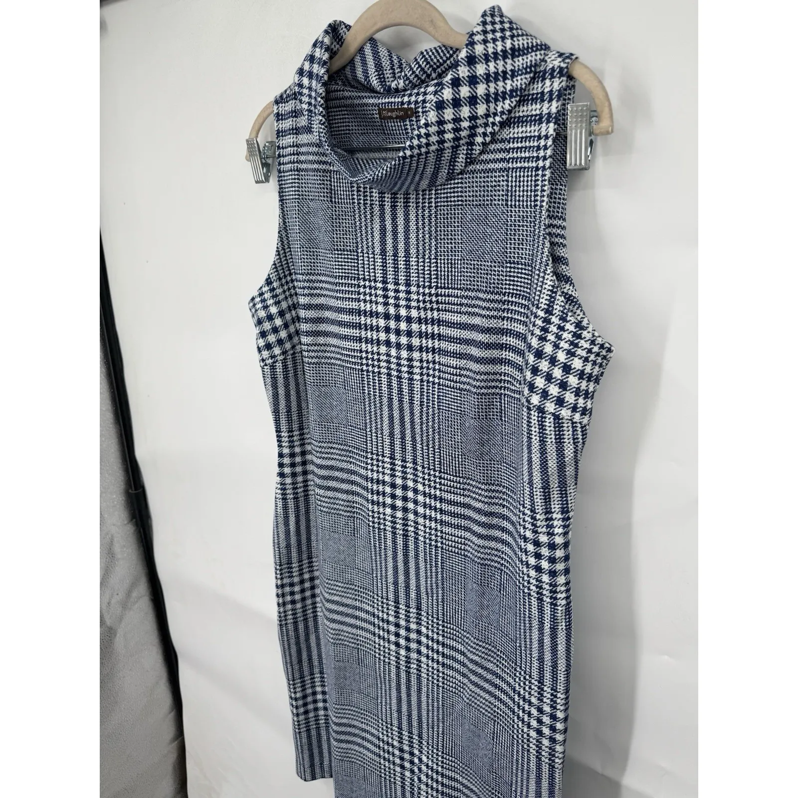 J. McLaughlin Demi Plaid Houndstooth Cowl Neck Mini Dress Women M Western Indie - Image 6