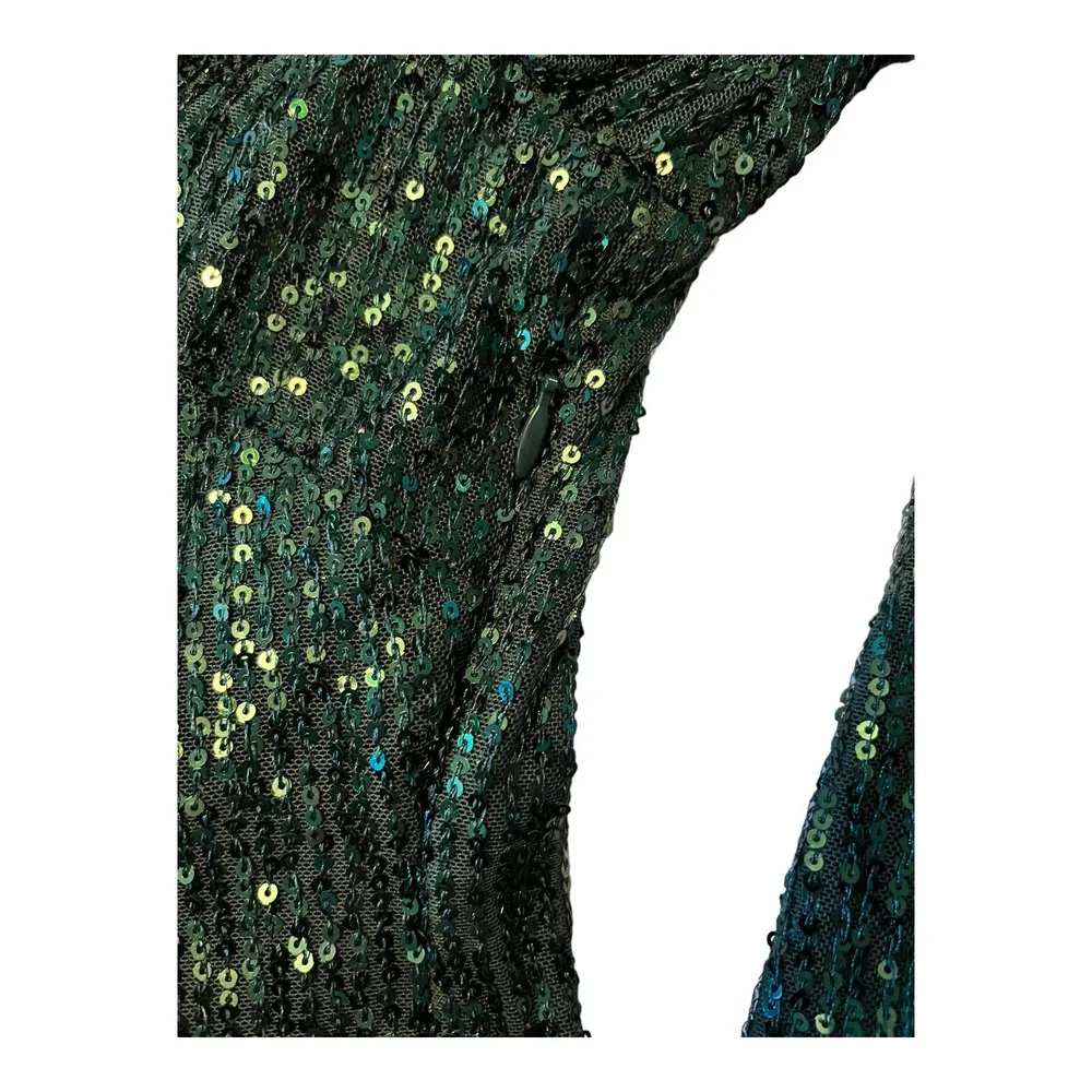 CAROLINE CONSTAS Julia Mini Dress Bow Detail Sequined Tulle Cocktail Party Large - Image 12