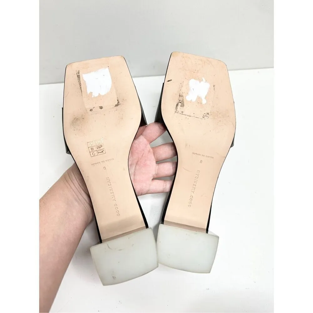 Good American Womens Sandal Size 9 Ombre Black Block Heel Square Toe Slides - Image 12