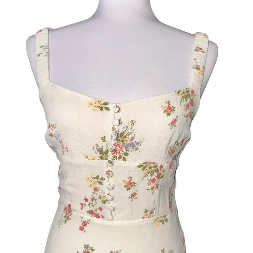 Reformation Camari Dress Size 4 Cream Perfume Floral Midi Dress Ditsy Cottage - Image 5