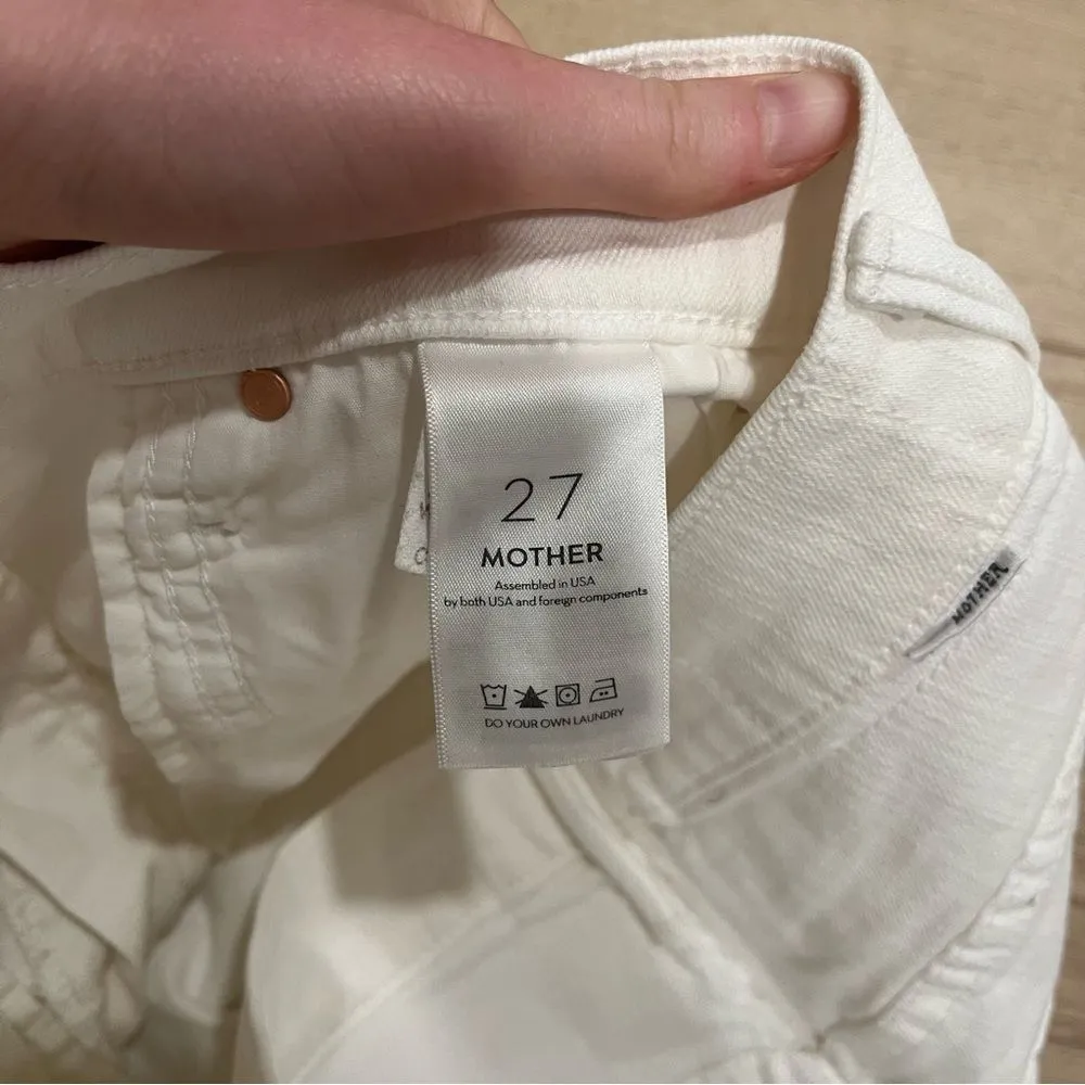 NWT Mother Superior High Waisted Tunnel Vision Cuff Fray Short White Size 27 - Image 7