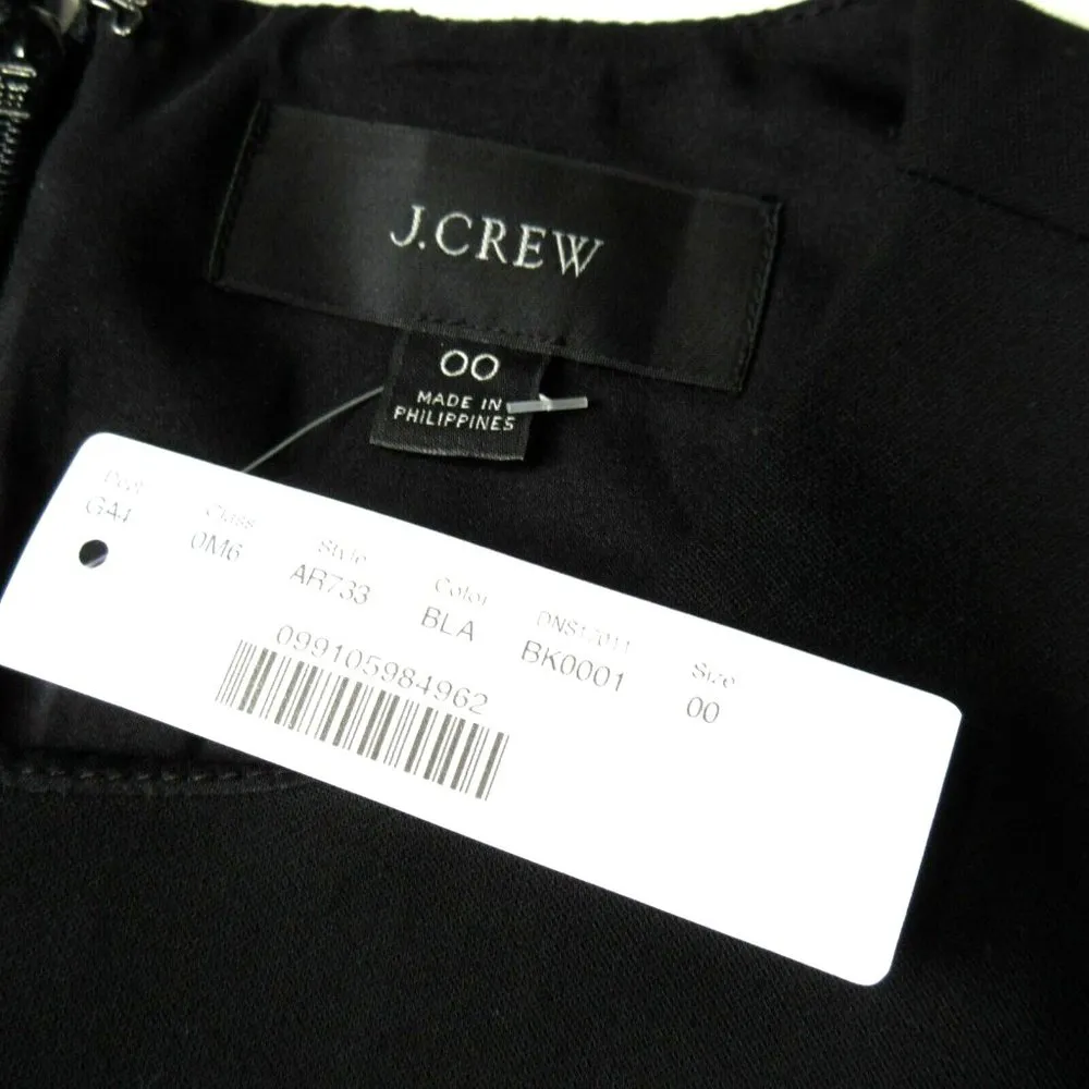 NWT J.Crew Resume Jumpsuit in Black Stretch Crepe Belted Wide Leg Ankle 00 x 26 - Image 5