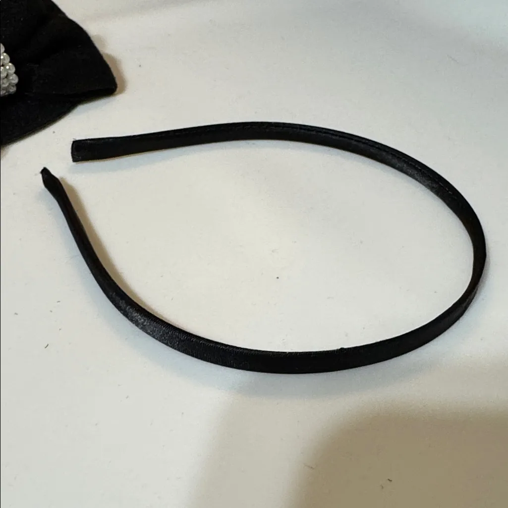 Black Polka Dot Veil Headband - Image 4