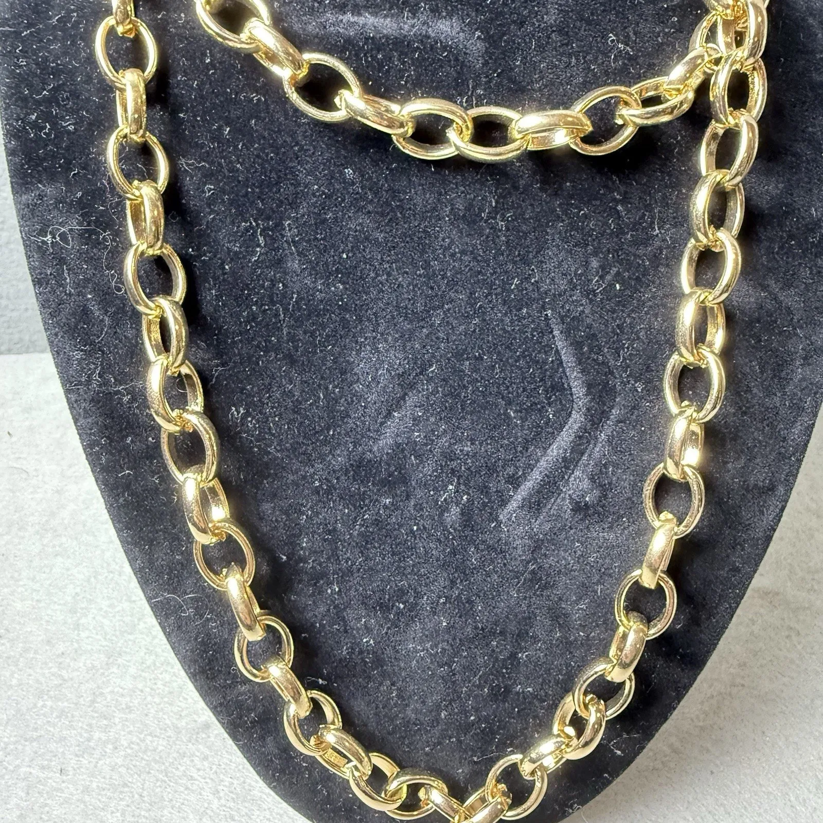 A New Day Gold Tone Rope Link Chain Long Statement Necklace Adjustable - Image 2
