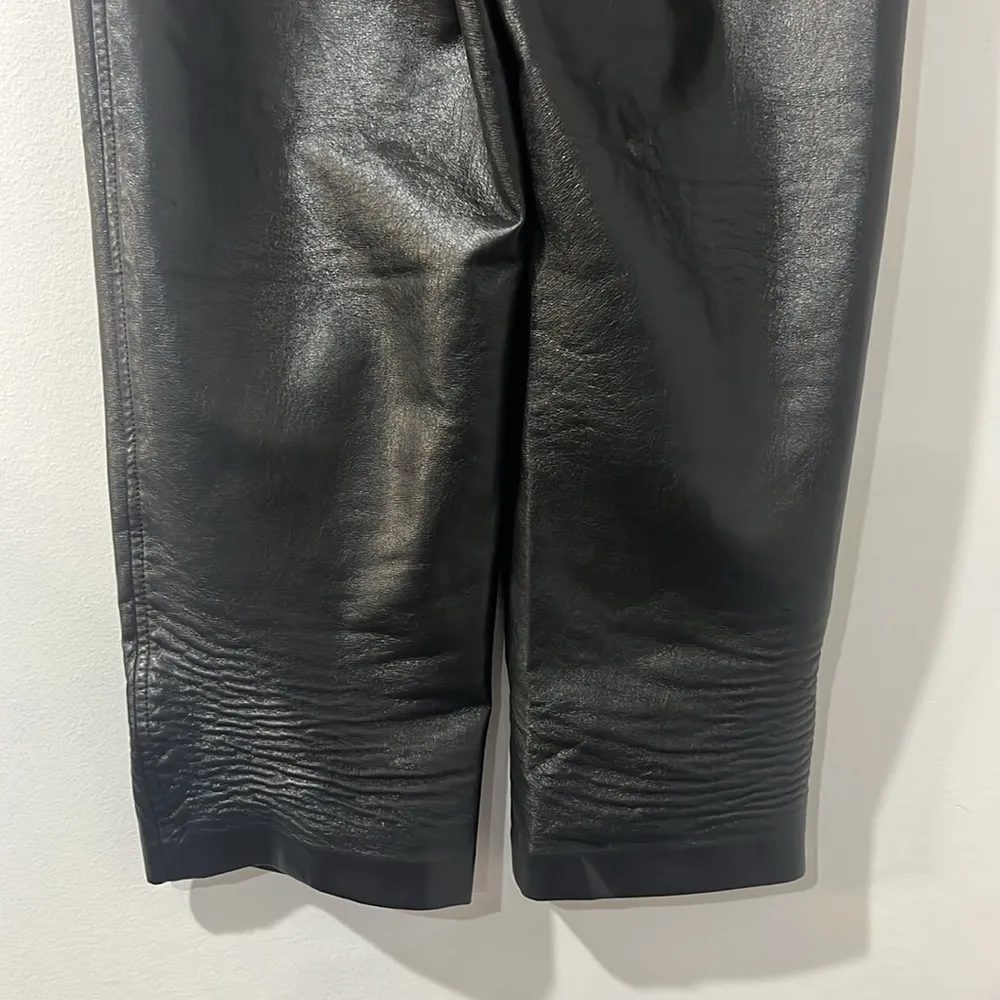 Babaton Black Faux Leather Cropped Pant Sz 4 - Image 6