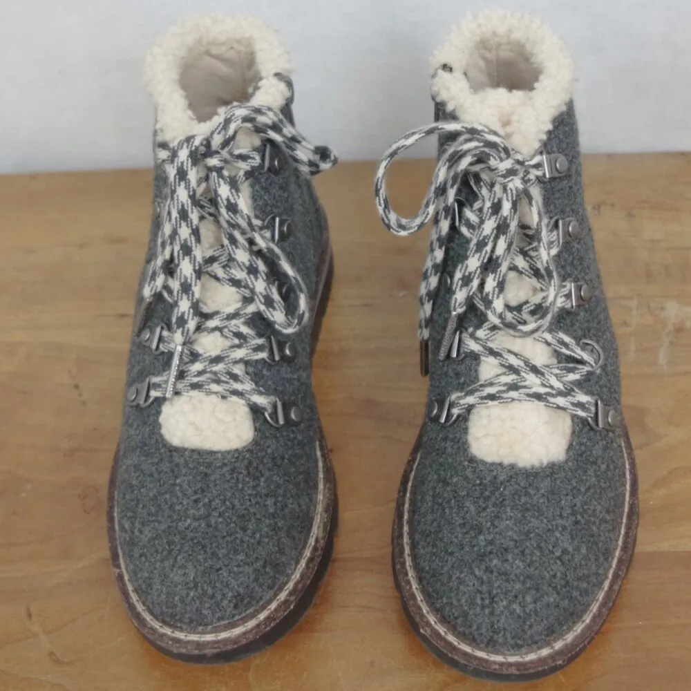 Steve Madden Madden NYC Grey Felt Mountaineering Fashion Boots Size 8 - Image 6